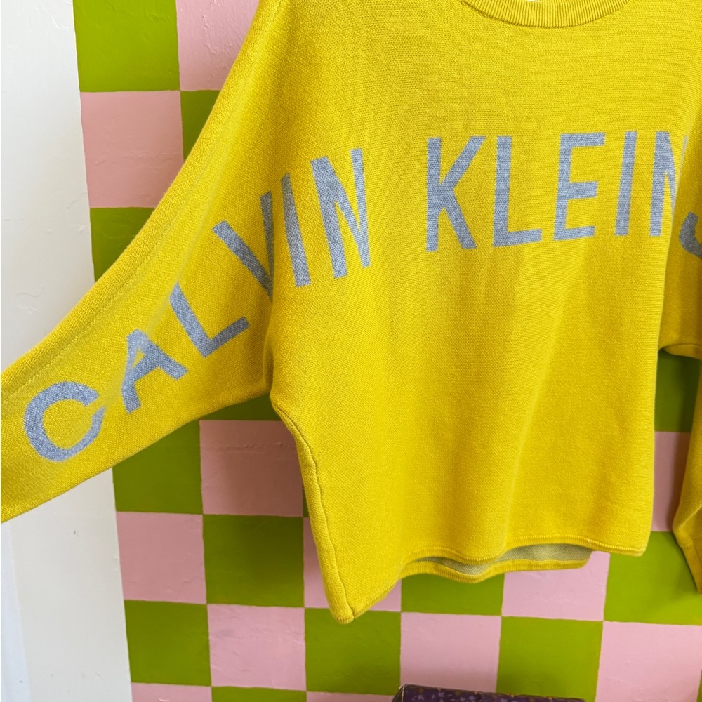 Calvin Klein Vibrant Yellow Crew Neck Sweater